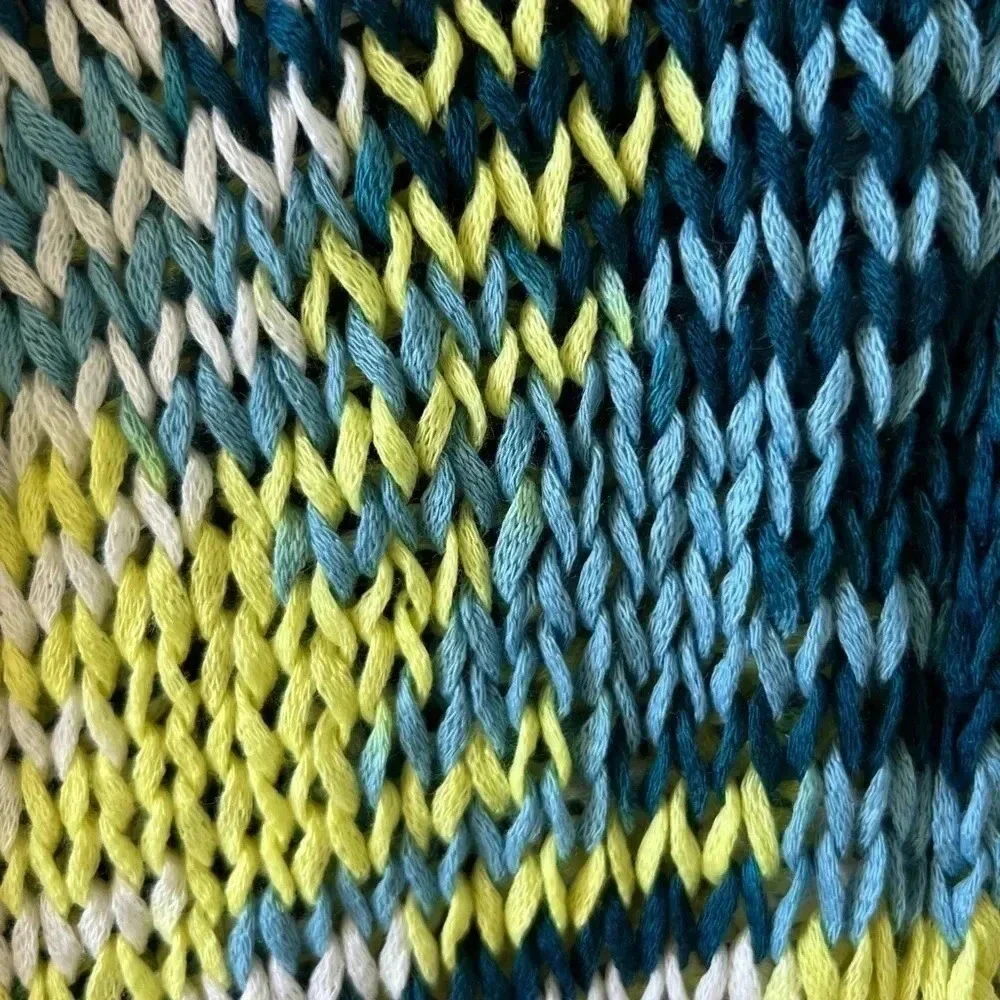 NWOT Chaser Long Sleeve Knit Bohemian Cardigan & Tank Set Blue/yellow Size M